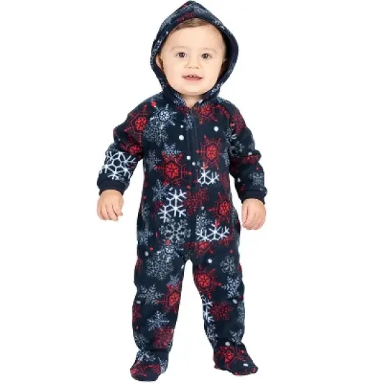 Footed Pajamas - Winter Whiteout Infant Hoodie Fleece Onesie image {3}