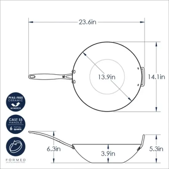 Nordic Ware Basalt 14" Spun Wok image {7}