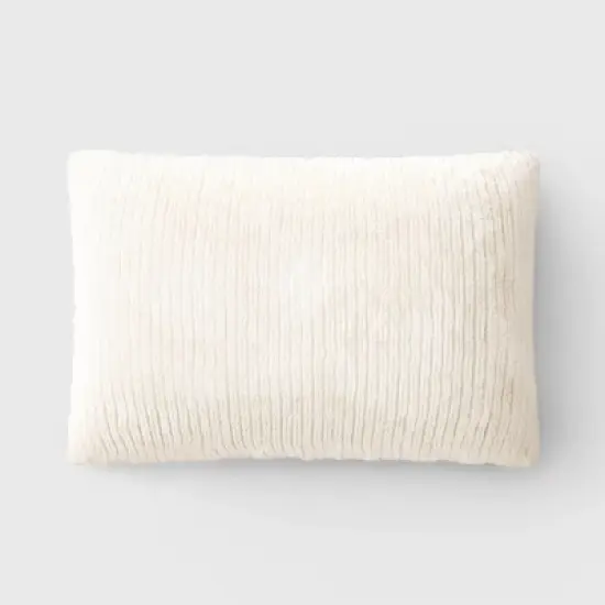 Striped Faux Fur Lumbar Throw Pillow - Threshold&trade; image {6}
