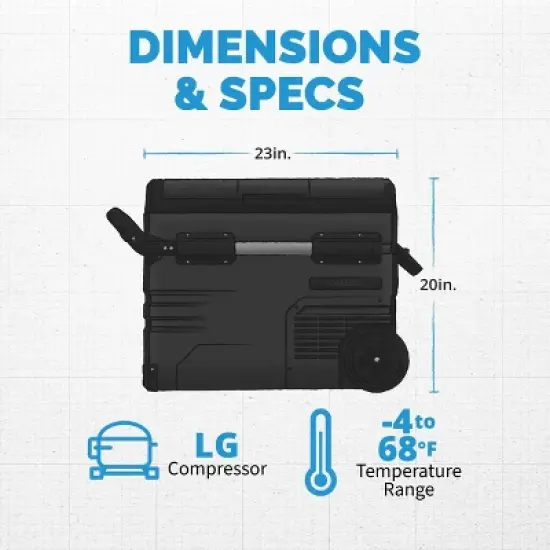 Newair 48 Qt. Portable 12v Electric Cooler with LG Compressor, Fridge and Freezer image {6}
