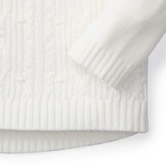 Hope & Henry Girls' Cable Button Sweater, Kids image {2}