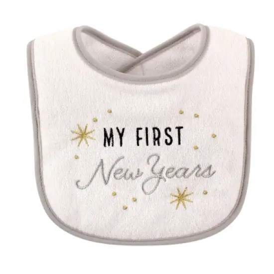 Hudson Baby Infant Cotton Terry Drooler Bibs with Fiber Filling 10pk, Neutral Holiday image {4}