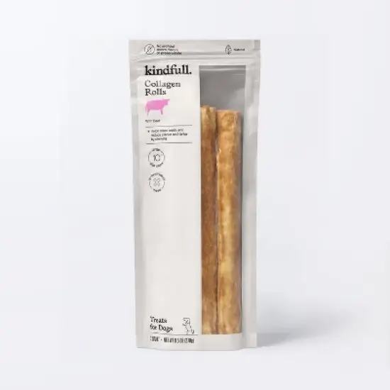 Rawhide Alternative Collagen Roll Beef Flavor Dog Treat - Kindfull&trade; - 9.5oz/3ct image {3}