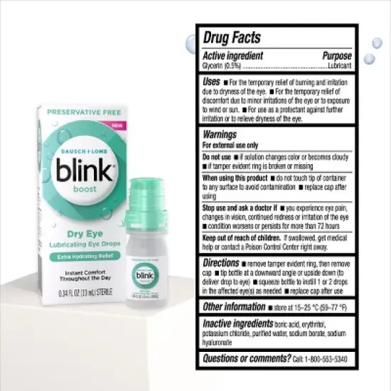 Blink Tears Lubricating and Hydrating Dry Eye Drops - Preservative Free - 10ml image {6}