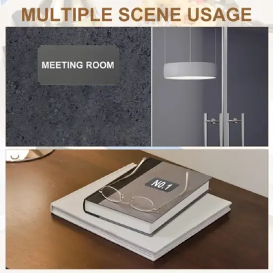 Unique Bargains Aluminium DIY Engraved Blank Nameplate Office Signages 12 Pcs image {2}