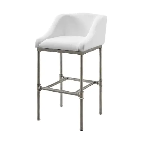 Dillon Metal Barstool Textured Silver/White - Hillsdale Furniture image {4}