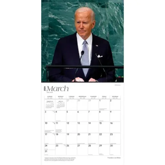 Browntrout 2024 Wall Calendar 12"x12" President Joe Biden image {2}