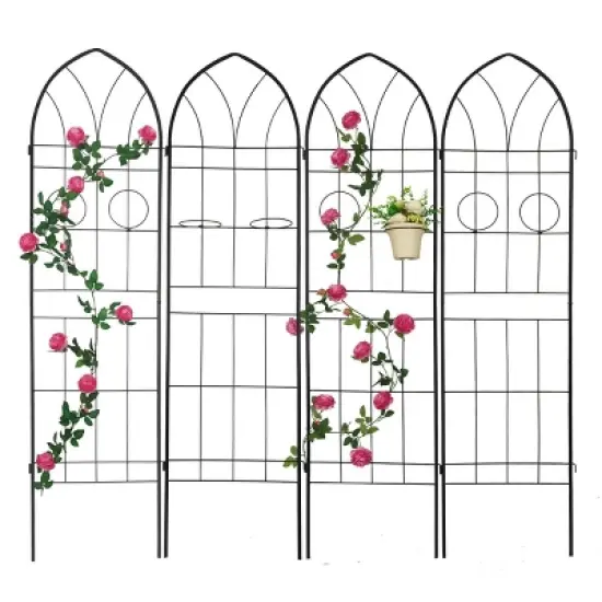 Flower Trellis, Metal Garden Trellis For Climbing Plants, Outdoor Garden Trellis Arch, Garden Trellis Modern-Cuddlewood image {7}