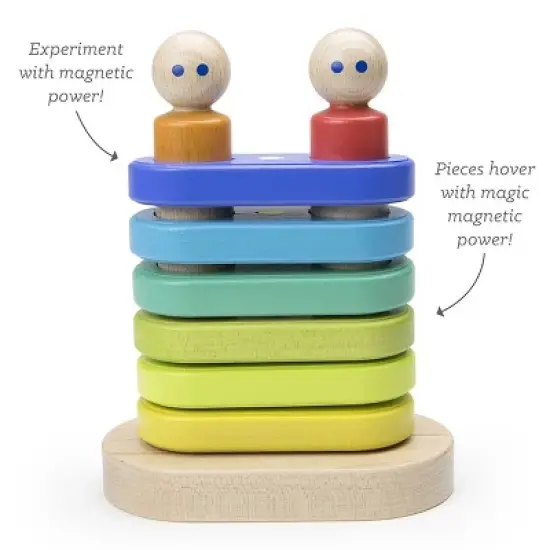 Tegu Magnetic Floating Wooden Stacker, Rainbow image {3}