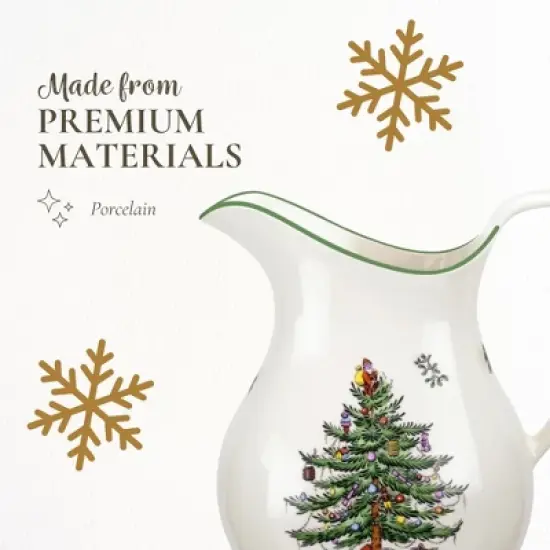 Spode Christmas Tree Pitcher - Festive 36 Ounce Fine Porcelain Pitcher for Holidays - Dishwasher Safe Pitcher with Handle image {3}