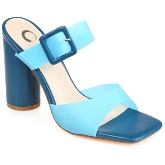 Journee Collection Womens Luca Tru Comfort Foam Open Square Toe Block Heel Sandals image {10}