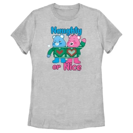 Women's Care Bears Christmas Cheer Bear and Grumpy Bear Naughty or Nice T-Shirt image {3}