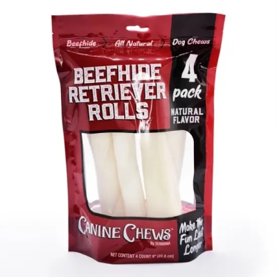 Canine Chews Natural Rolls Beef Rawhide Dog Treats - 4ct image {5}