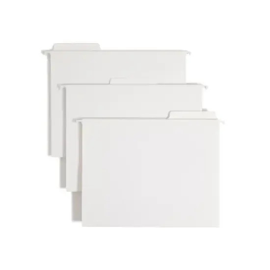 Smead FasTab Hanging File Folder, 1/3-Cut Built-In Tab, Letter Size, White, 20 per Box (64002) image {8}