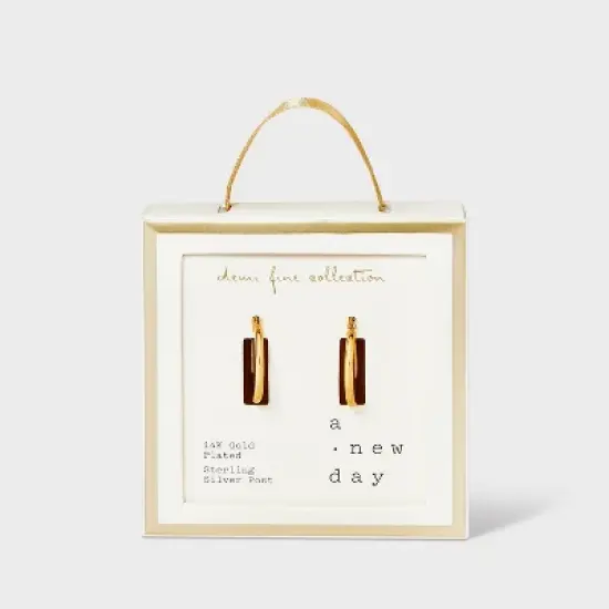 14K Gold Plated Click Top Hoop Earrings - A New Day&trade; Gold image {3}