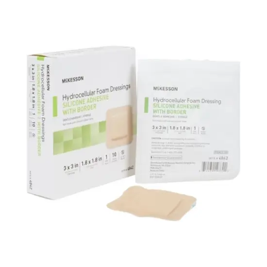 McKesson Adhesive Silicone Foam Dressing With Border Sterile image {1}