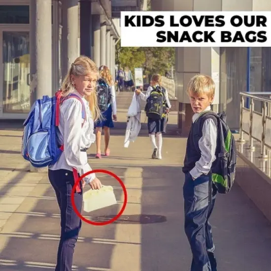 2Pack Reusable Silicone Food Storage Snacks Bags, Dishwasher and Microwave Safe, Plastic and BPA Free by Innovative Technology Products Corp image {9}