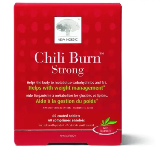 New Nordic Chili Burn Max - Herbal Supplement Metabolism Support - Chili Pepper & Green Tea Extract - Non-GMO, Dairy & Gluten-Free - 60 Vegan Tablets image {5}