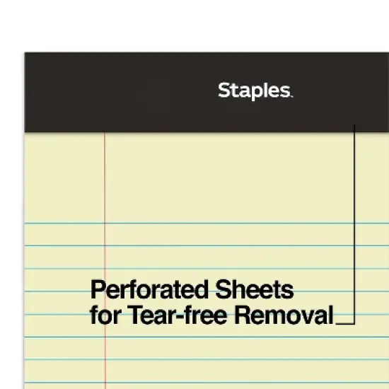 Staples Notepads 5" x 8" Narrow Canary 50 Sheets/Pad 12 Pads/Pack (26829) 163832 image {4}