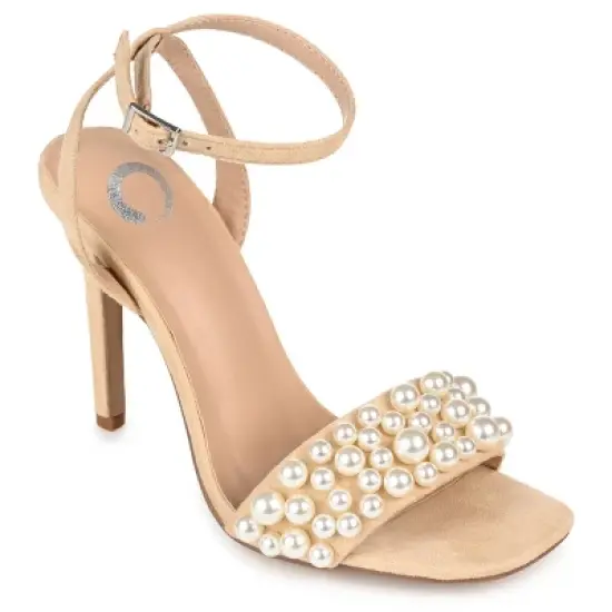 Journee Collection Womens Romey Buckle High Stiletto Open Toe Pumps image {12}