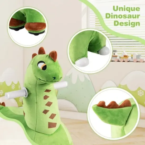 Costway 6V Kids Ride on Dinosaur with Padded Sea Foot Pedal Music Forward & Wheels image {4}