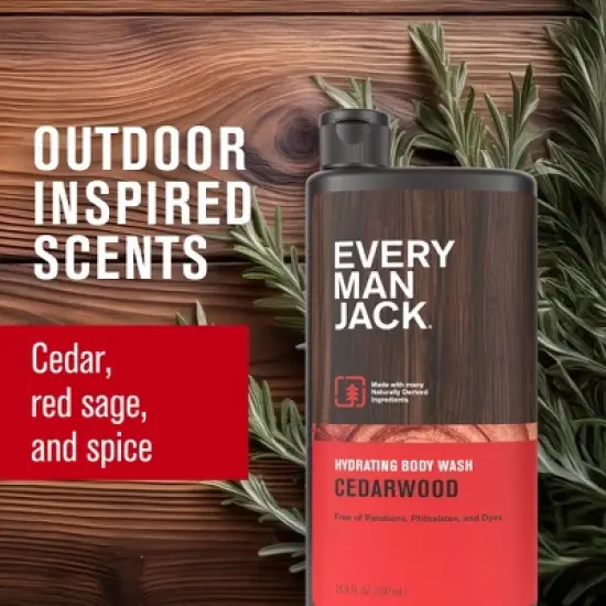 Every Man Jack Cedarwood Hydrating Men's Body Wash - 16.9 fl oz image {3}