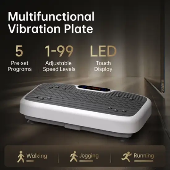 MaseiKar Vibration Plate Exercise Machine, wholeBody Vibrating Platform for ldeal Home GymWorkout Equipment for Women with 2 ResistanceBands image {5}