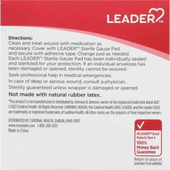 Leader Sterile Gauze Pads 2 in x 2 in 25 ea image {1}