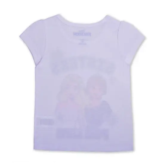 Disney Girl's 3-Pack Frozen Sisters For Life Short Sleeve Graphic Tee, Hoodie and Snowflake Legging Pant Set for kids image {4}