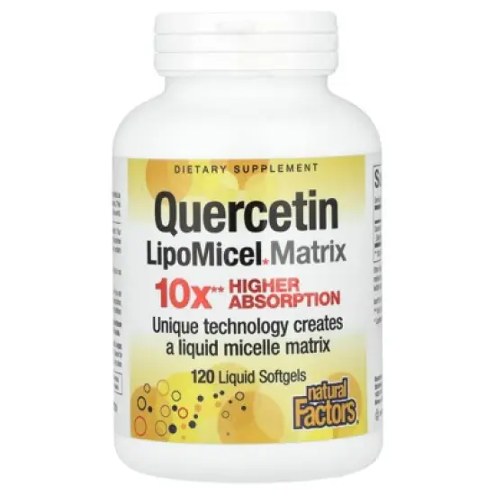 Natural Factors Quercetin LipoMicel Matrix, 250 mg, 120 Liquid Softgels image {4}