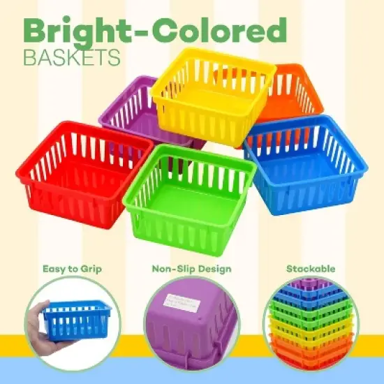 Square Classroom Baskets for Classroom Storage - 24 pcs - Crayon Organizer, Small Bins, 
Plastic Crayon Box, Crayon Storage, Pencil Tray image {2}