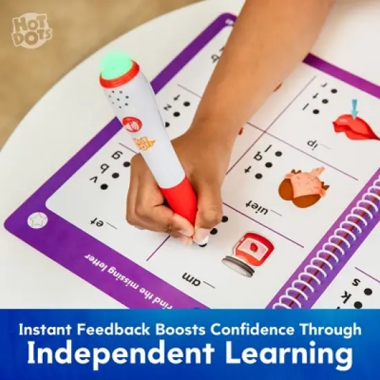 Educational Insights Hot Dots Let's Learn Kindergarten Reading Workbook with Interactive Hot Dots Audio Pen, Ages 5-6 image {1}