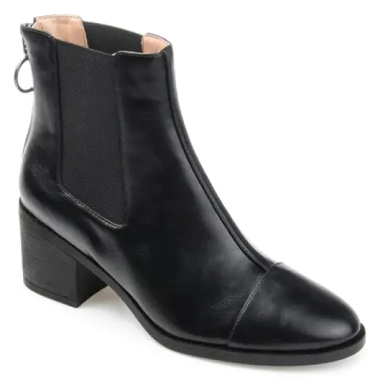 Journee Collection Womens Nigella Tru Comfort Foam Back Heel Zip Stacked Heel Booties image {9}