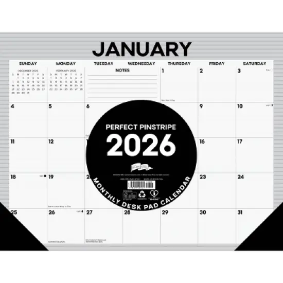 Willow Creek Press 22"x17" 2026 Pinstripe Large Monthly Deskpad image {2}