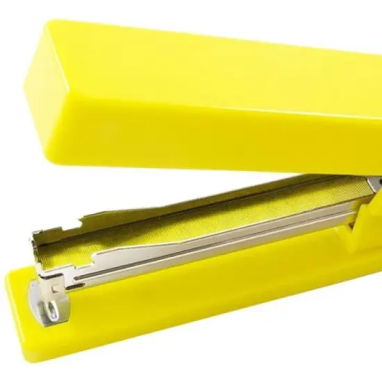 JAM Paper Modern Desk Stapler - Yellow: Plastic Office Fastener, 1.12" Height, 2.5" Width image {3}