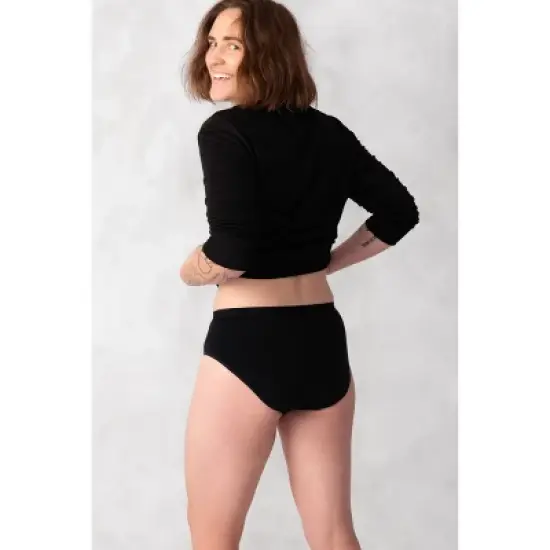 Saalt Heavy Absorbency Briefs Super Soft Modal Comfort Leak Proof Period Underwear  - Volcanic Black  image {9}