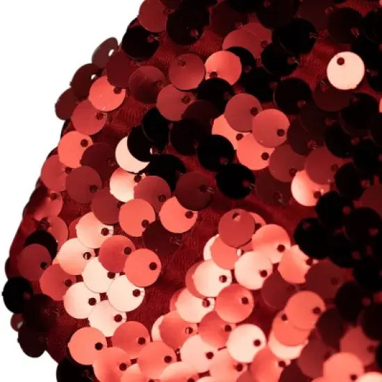 Northlight 19" Shiny Metallic Red Sequined Christmas Stocking with Velveteen Cuff image {3}