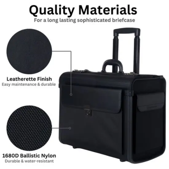 Alpine Swiss Rolling 17" Laptop Briefcase on Wheels Attache Lawyers Case Legal Size image {6}