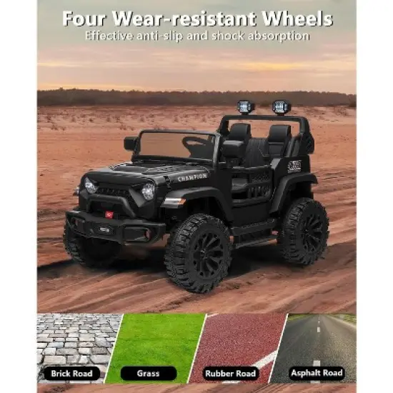 24V 2-Seater Electric Ride-On Car for Kids with Parent Remote Control, Dual 200W Motors, Music & Adjustable Speeds - Ages 3-8 Years Old image {4}