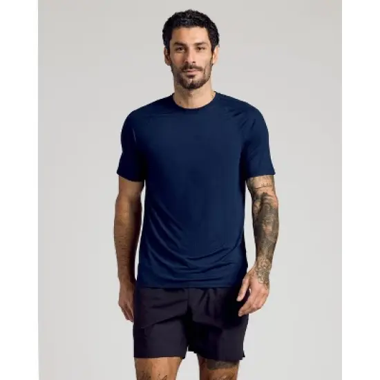 Men's Navy Active Mesh Crew - True Classic image {7}