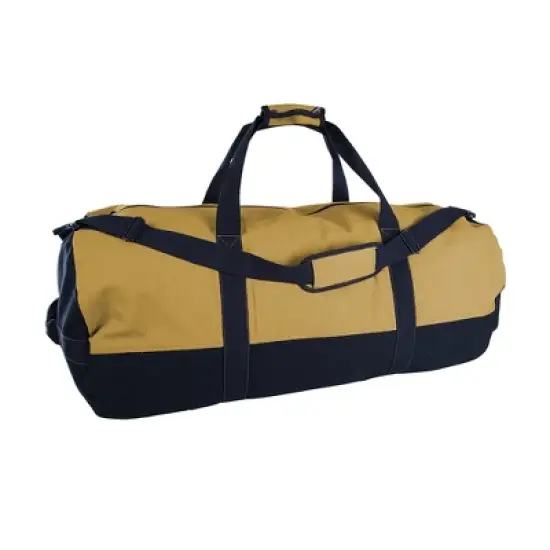 Stansport Cotton Canvas Tan & Black Zippered Duffle Bag - 36" x 18" x 18" image {3}
