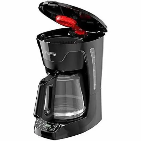 BLACK+DECKER CM1110B Programable 12-Cup Coffer, Easy Pour, Non-Drip Carafe with Removable Filter Basket, Black image {3}
