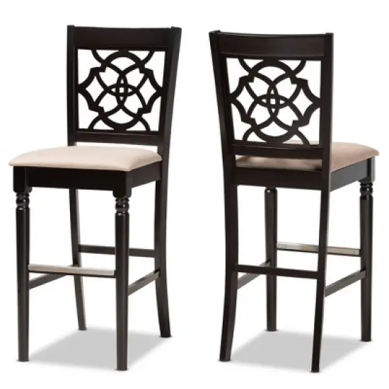 Set of 2 Alexandra Barstool - Baxton Studio image {10}