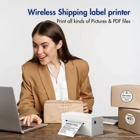 POLONO Bluetooth Thermal Shipping Label Printer, PL70E Wireless 4x6 Shipping Label Printer for Small Business image {5}