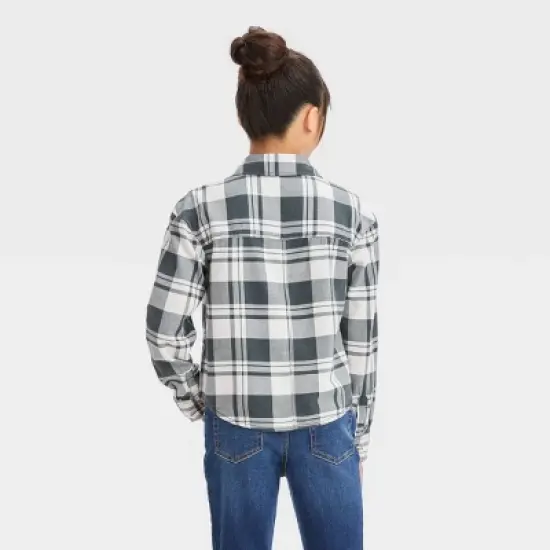Girls' Long Sleeve Button-Down Woven Top - Cat & Jack&trade; image {1}