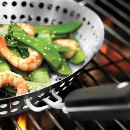 Outset Stainless Steel 12" Grill Skillet with Soft-Grip Handle image {1}