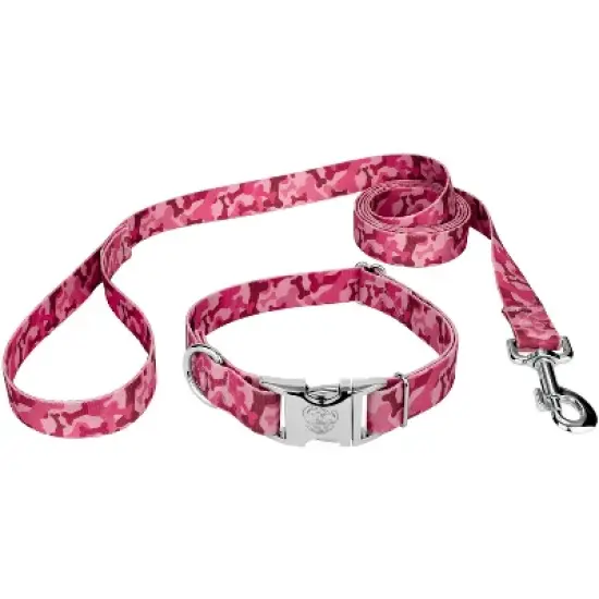 Country Brook Petz Premium Pink Bone Camo Collar and Leash image {7}
