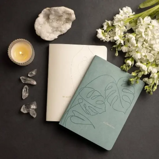 Ruled Journal 6"x8" Vegan Leather Monstera Reflections - DesignWorks Ink image {6}