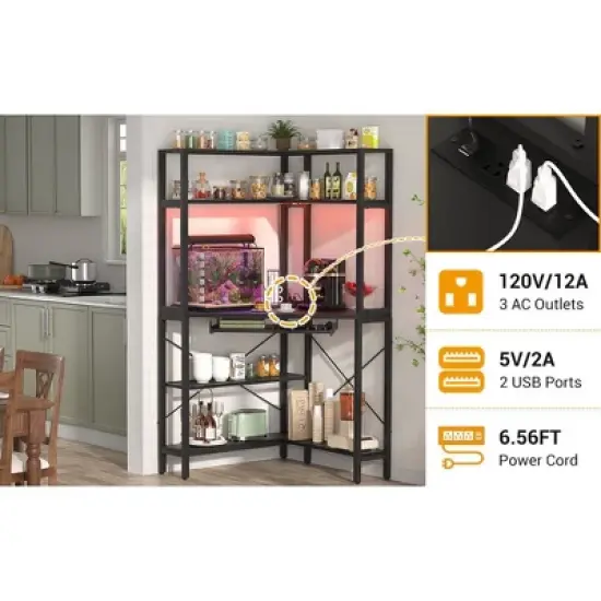 Aheaplus Corner Computer Desk with Hutch, Gaming Desk with Keyboard Tray for Home Office image {5}