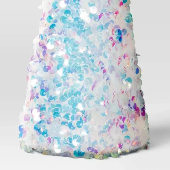 Christmas Sequins Cone Shape Tree Table Top Decor Iridescence Small - Wondershop&trade; image {2}